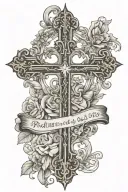 psalms 46:5 with a tiny cross at the end  tattoo design idea