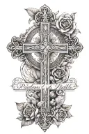 psalms 46:5 with a tiny cross at the end  tattoo design idea