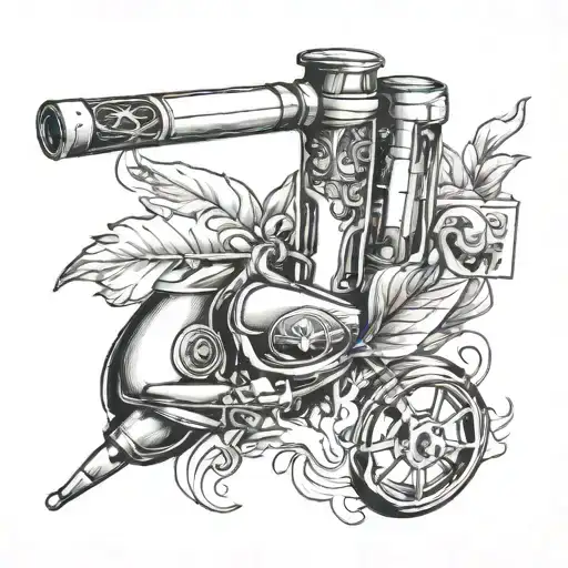 big joint and cocaine and ferrari tattoo design idea