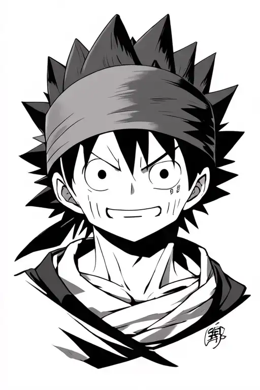 Luffy Gear 5, Asta Black clover, Zoro eyes and bandana, Gon freecs rage tattoo design idea