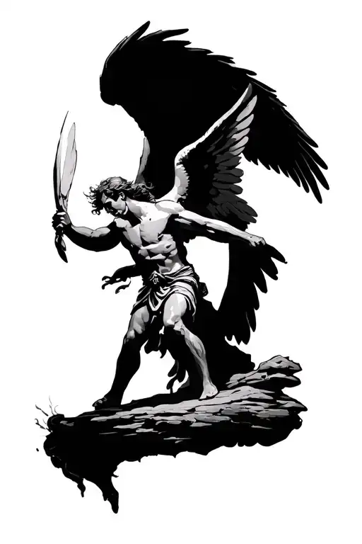 leap of faith, angels, god of war, peaky blinders tattoo design idea