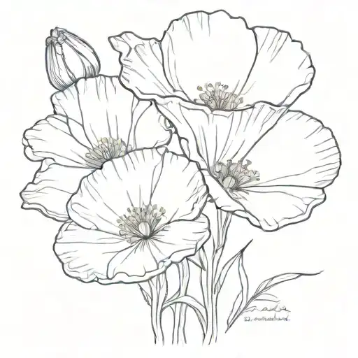 california poppy, Disneyland and la dodgers logo tattoo design idea