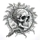 tree of life and skull  tattoo design idea
