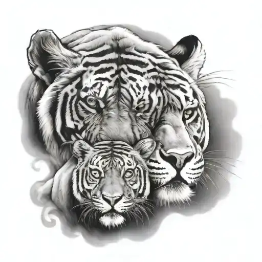 panther, tiger, and bison facing storm tattoo design idea