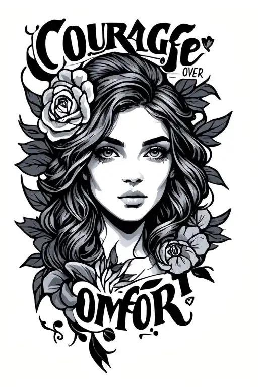 Courage over Comfort  tattoo design idea