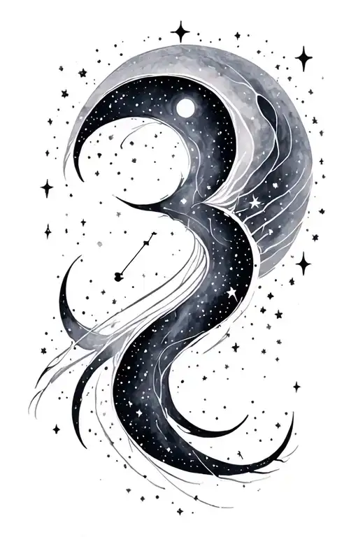 aquarius constellation tattoo design idea