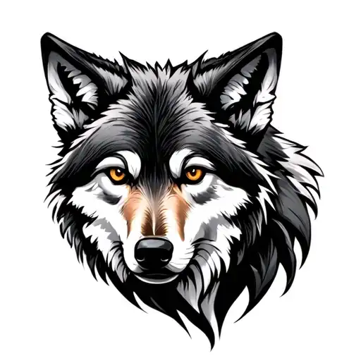 use text Adeliene Poppy Casper in an image of a wolf tattoo design idea