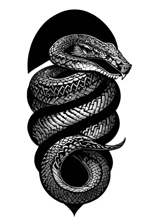 Aztec designs with snake wrapping around  tattoo design idea