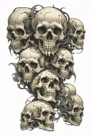 multiple floating ghost skull   tattoo design idea