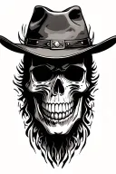 skull cowboy  tattoo design idea