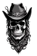 skull cowboy  tattoo design idea