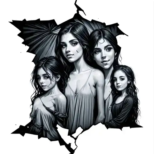 Broken Family tattoo design idea