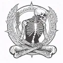 Skeleton  Sitting Down, Meditating, Facing Forward tattoo design idea