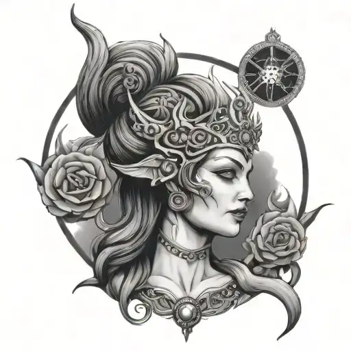 hecate goddess tattoo design idea