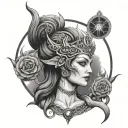 hecate goddess tattoo design idea
