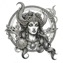 hecate goddess tattoo design idea