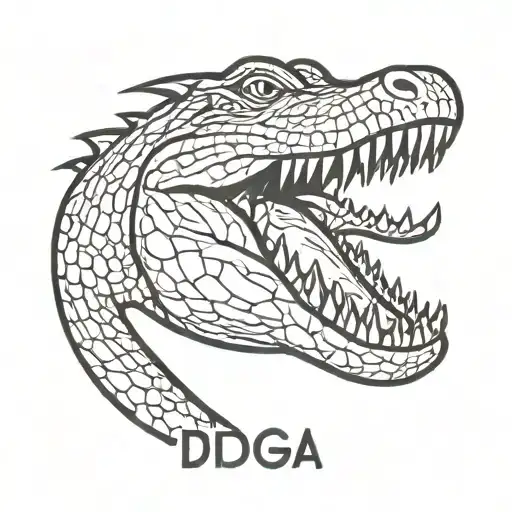 The inscription "Rem Digga" in the crocodile tattoo design idea
