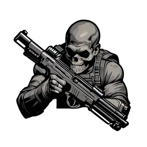 ajax and machine gun tattoo design idea