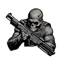 ajax and machine gun tattoo design idea