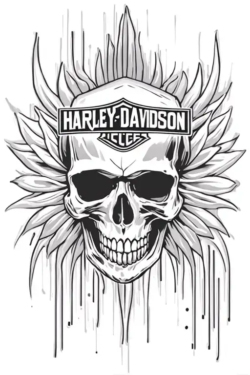 Harley Davidson logo made of a skull  tattoo design idea