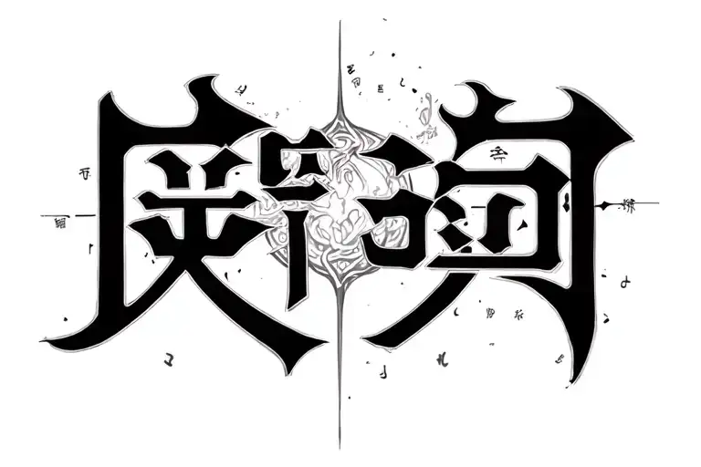 6 6 6 satanic Simplified Mandarin characters tattoo design idea