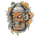 spray can with face tattoo design idea