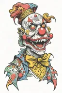 clown Trex tattoo design idea