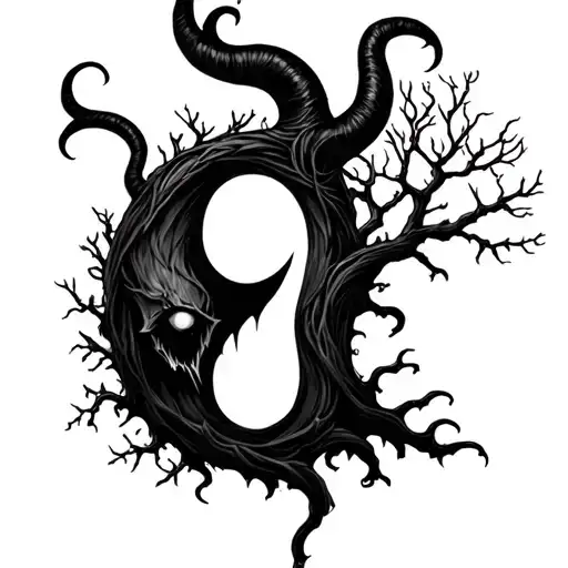 semicolon with maleficent and poison tree tattoo design idea