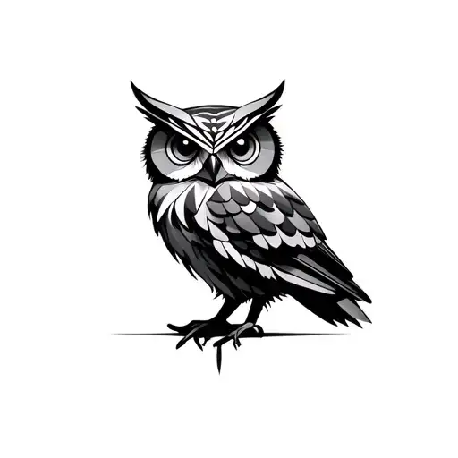 Geometric Owl tattoo design idea