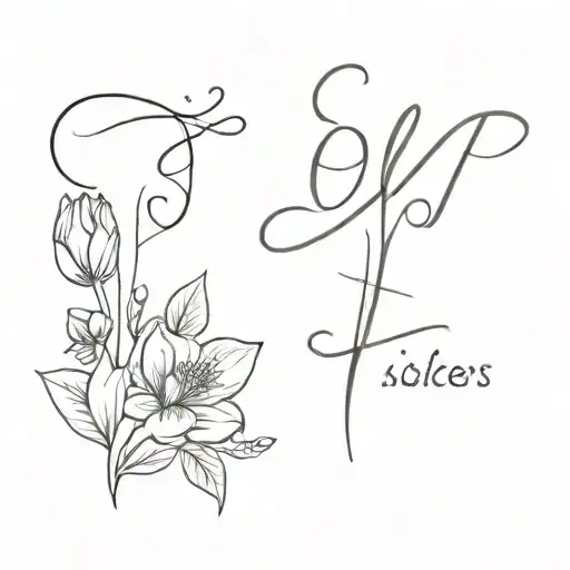 Matching tattoo for two sisters. Tattoo have to include word sisters, flowers and dates.  tattoo design idea