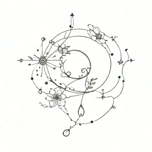 fleur astral virgo constellation tattoo design idea