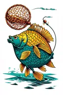 fishing net tattoo design idea