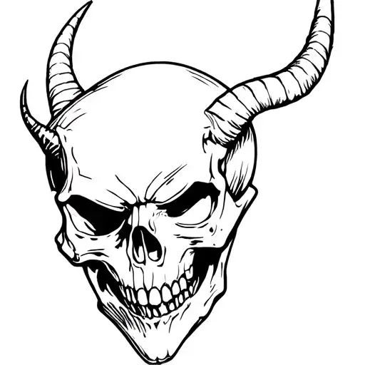 skull devil tattoo design idea