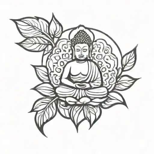 buddha pomegranate tattoo design idea