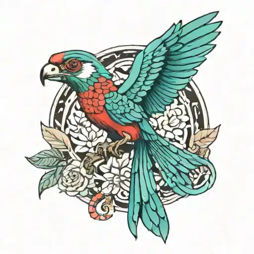 Guatemala Quetzal posing tattoo design idea