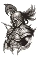 Trojan warrior holding tattoo design idea