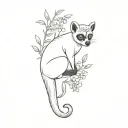 Lemur and Ravinalaplant tattoo design idea