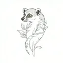 Lemur and Ravinalaplant tattoo design idea