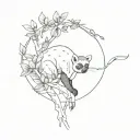 Lemur and Ravinalaplant tattoo design idea