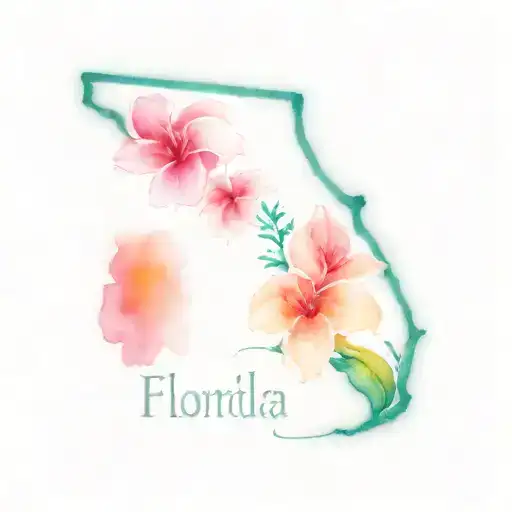 Florida and Nebraska state outline tattoo design idea