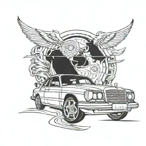mercedes benz e190 tattoo design idea