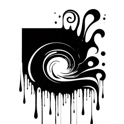 Liquid reality, which starts out looking like an object but turns into completely abstract, dripping and spiraling forms as it moves upwards. tattoo design idea
