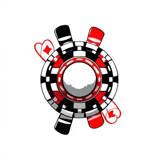 poker chip and bowling ball transforming with the arizona state outline tattoo design idea