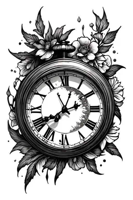 miscarriage tattoos with clock tattoo design idea