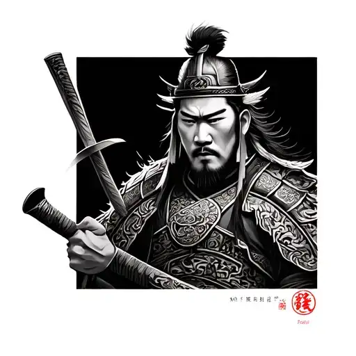 Chinese Warrior tattoo design idea