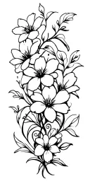 dark gothic flowers wrapped tattoo design idea