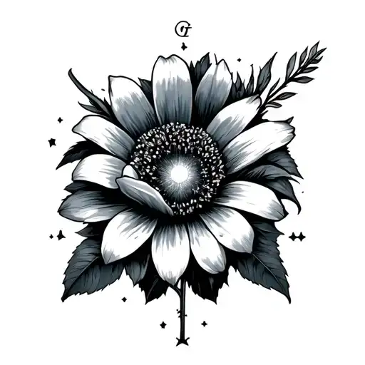 Fleetwood Mac flower logo combined with the Sagittarius constellation tattoo design idea