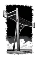 Track and field goal post tattoo design idea