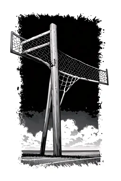 Track and field goal post tattoo design idea