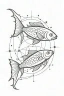 sign constellation virgo aquarius and fish tattoo design idea